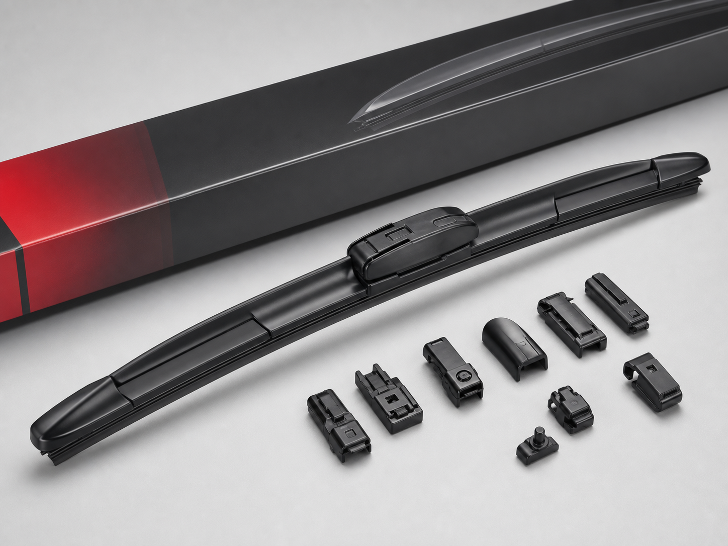 Hybrid wiper blade with adapter details